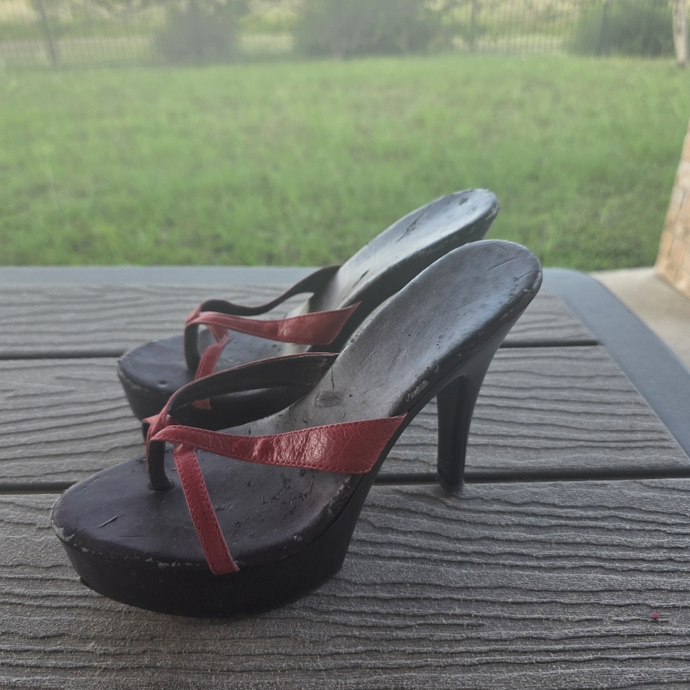 Elegant Red and Black Women's Heels